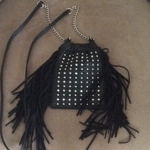 Mudd purse leather fringe nwt